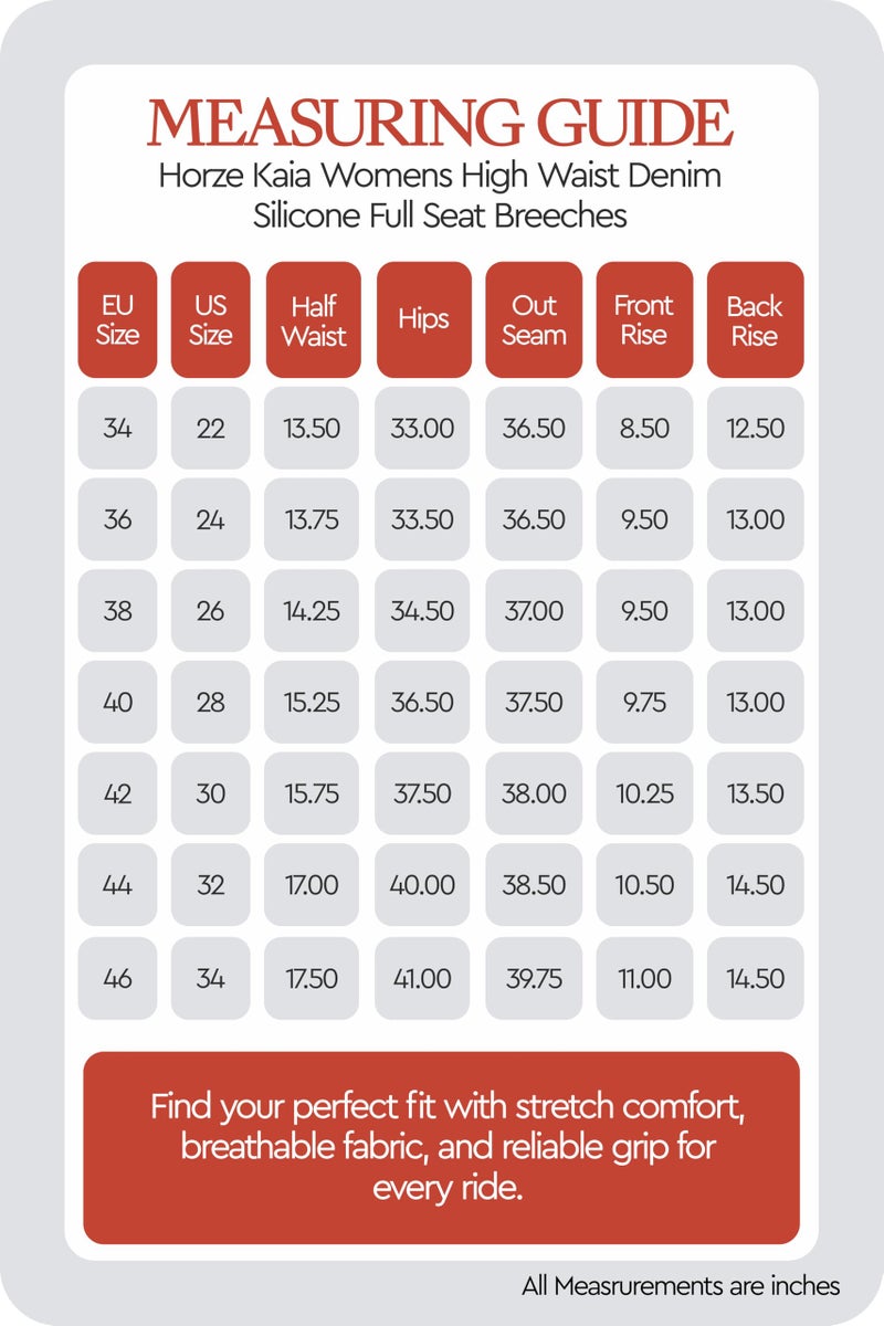 HORZE Kaia Womens Denim Horse Riding Pants | High Waist Silicone Full Seat Breeches - Lead Blue - 26 - Image 4